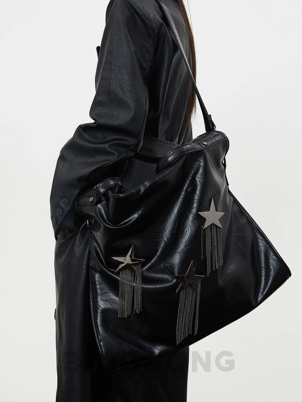 BINGBONG Large Capacity Shoulder Fringed Bag