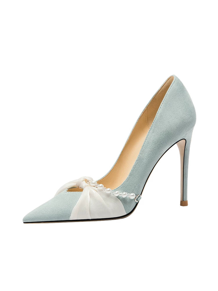 Lily Wei Pearl Bow Heels