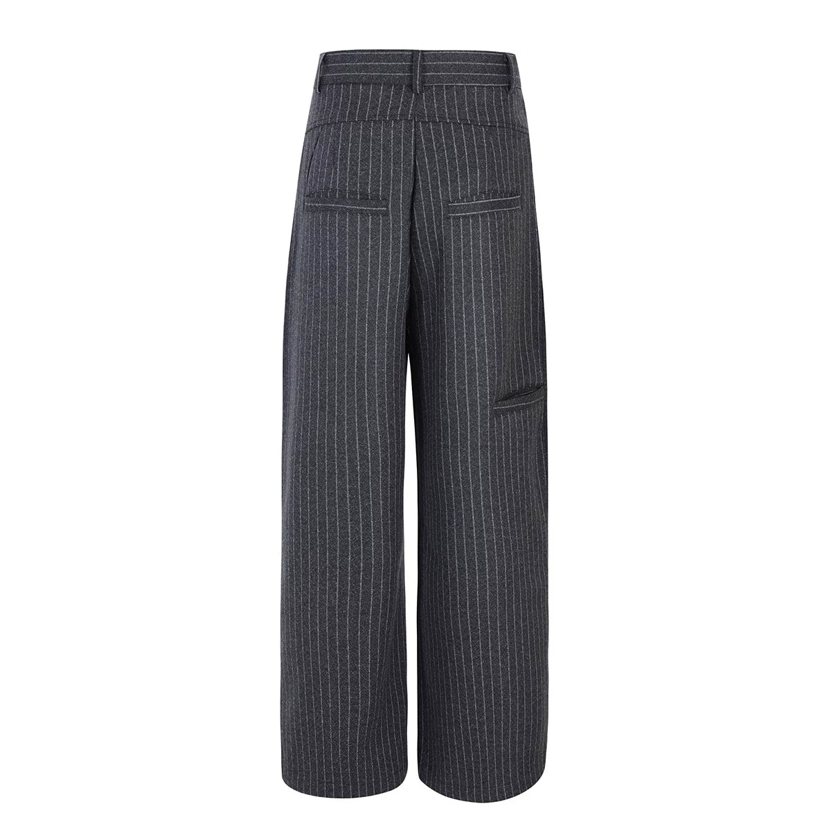 FTS Striped Thickened Wool Straight Loose Wide Leg Pants