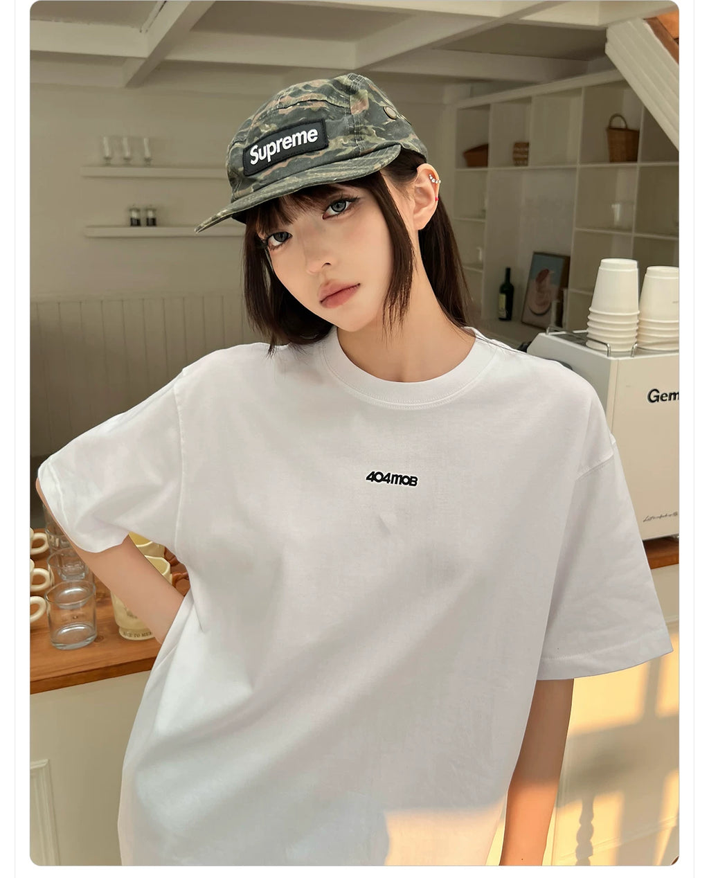 404MOB Letter Print Casual Versatile Tee