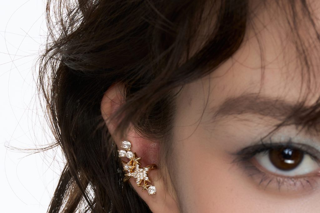 SUMIYAKI Temperament Is Full of Diamond Ear Clips