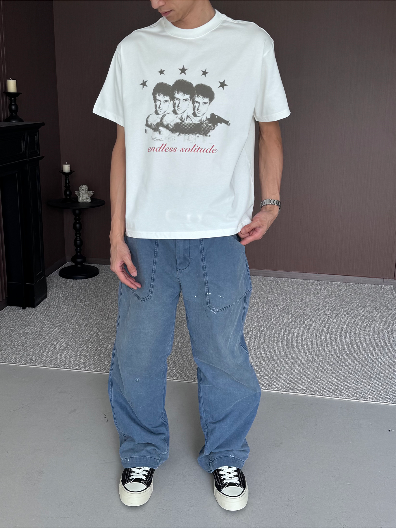 CENSMADE Portrait Old Printed Breathable Tee