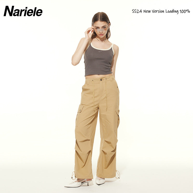 Nariele Vintage Embroidered Suspender Tank Top