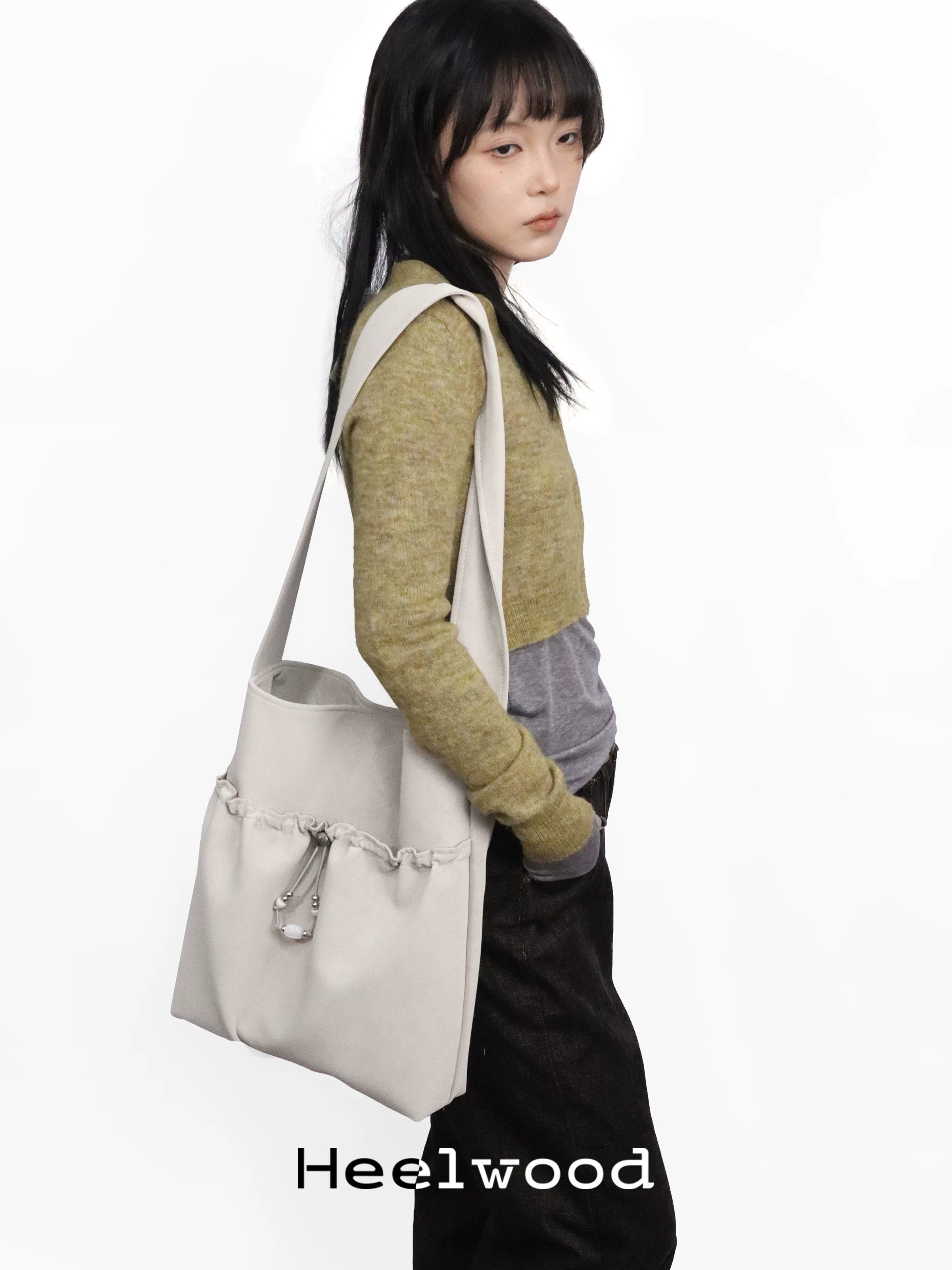 Heelwood Pleated Beaded Shoulder Bag