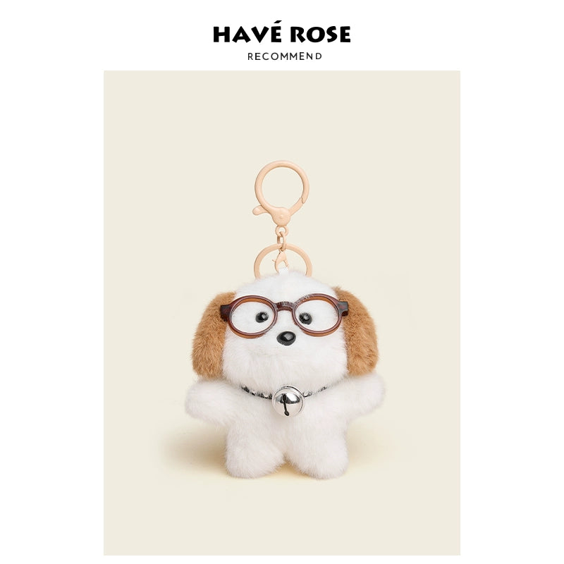 HAVEROSE Masked Dog Plush Doll Pendant