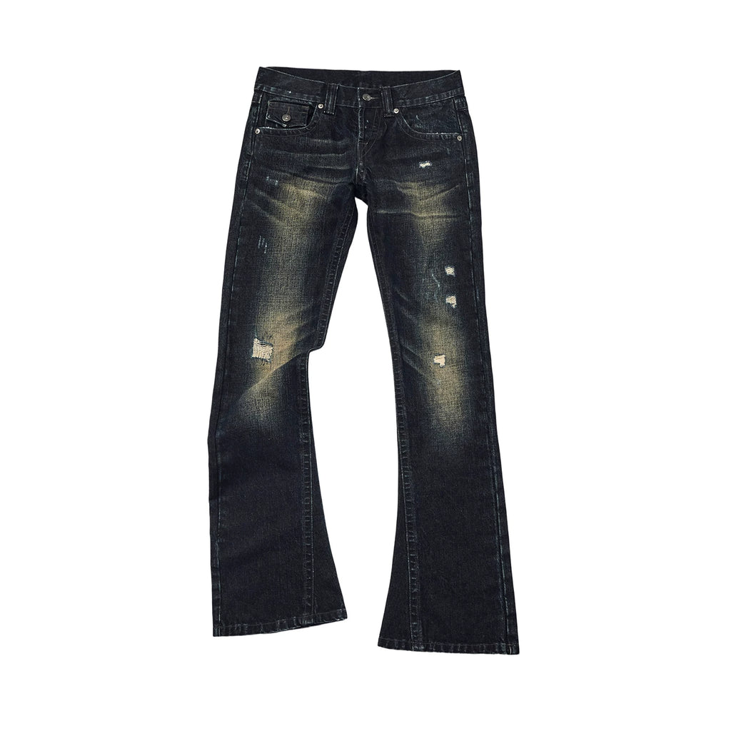 TEAMGEEK Vintage Low-rise Slim-fit Straight Jeans