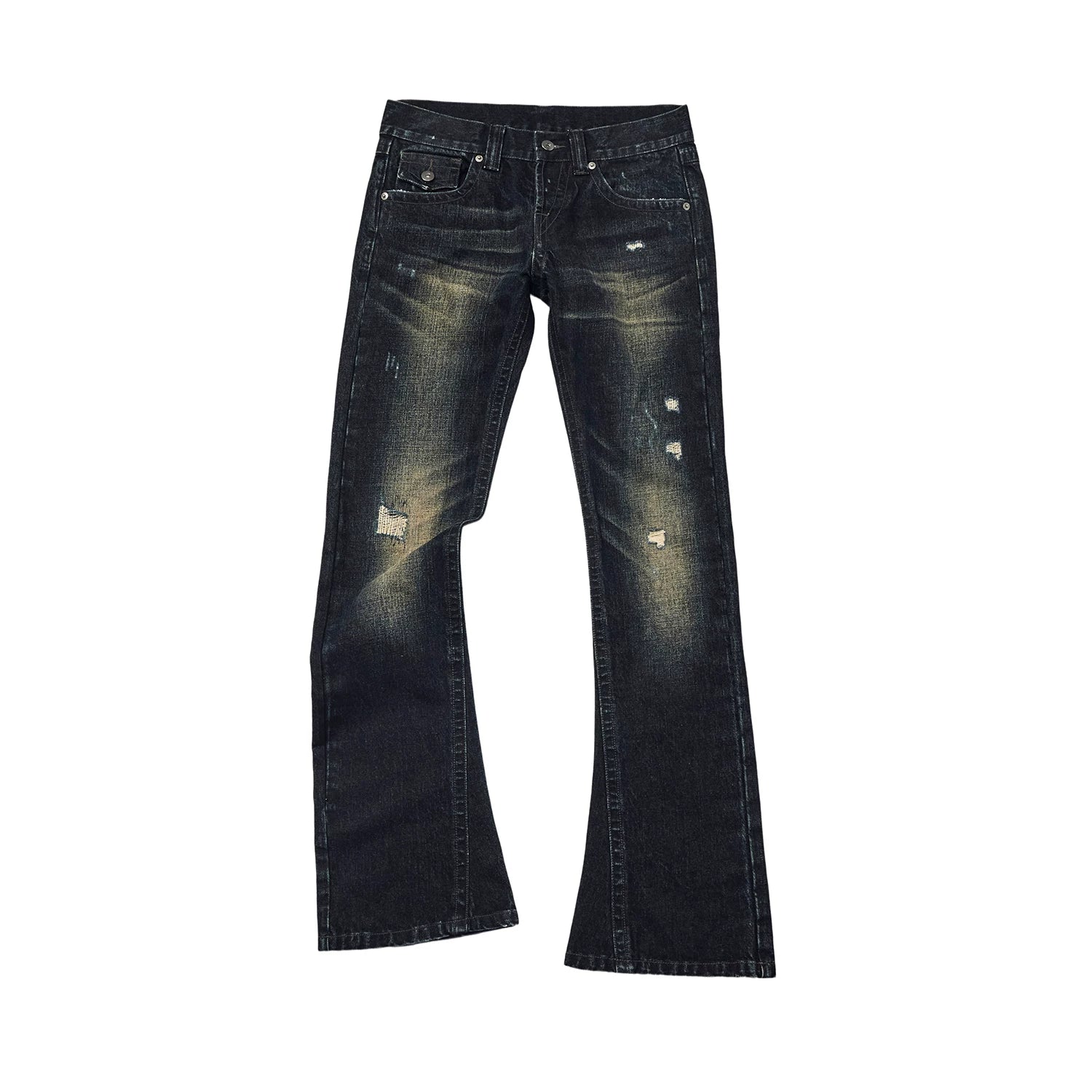 TEAMGEEK Vintage Low-rise Slim-fit Straight Jeans
