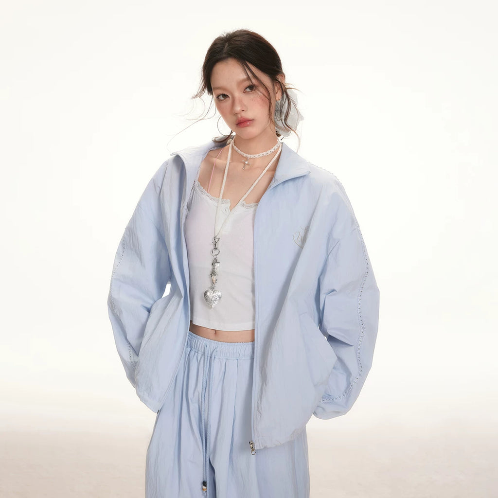 Imone Splicing Lace Light Loose Short Coat
