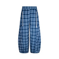 BLACKLISTS Casual Lazy Blue Checked Scimitar Pants