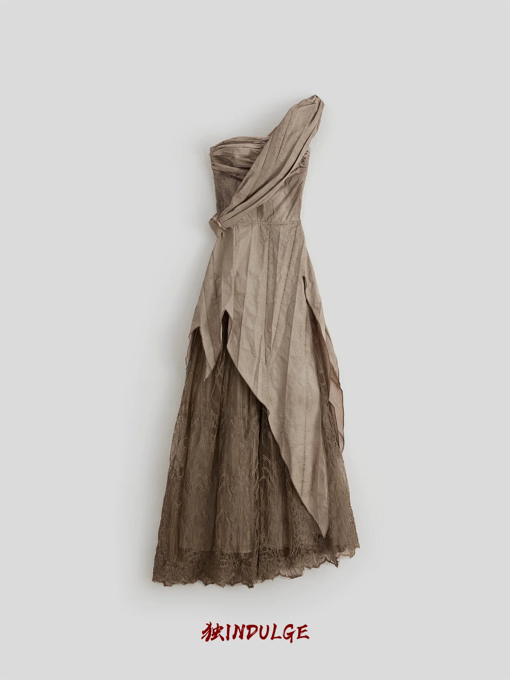 INDULGE Lace Stitching Layered Dress