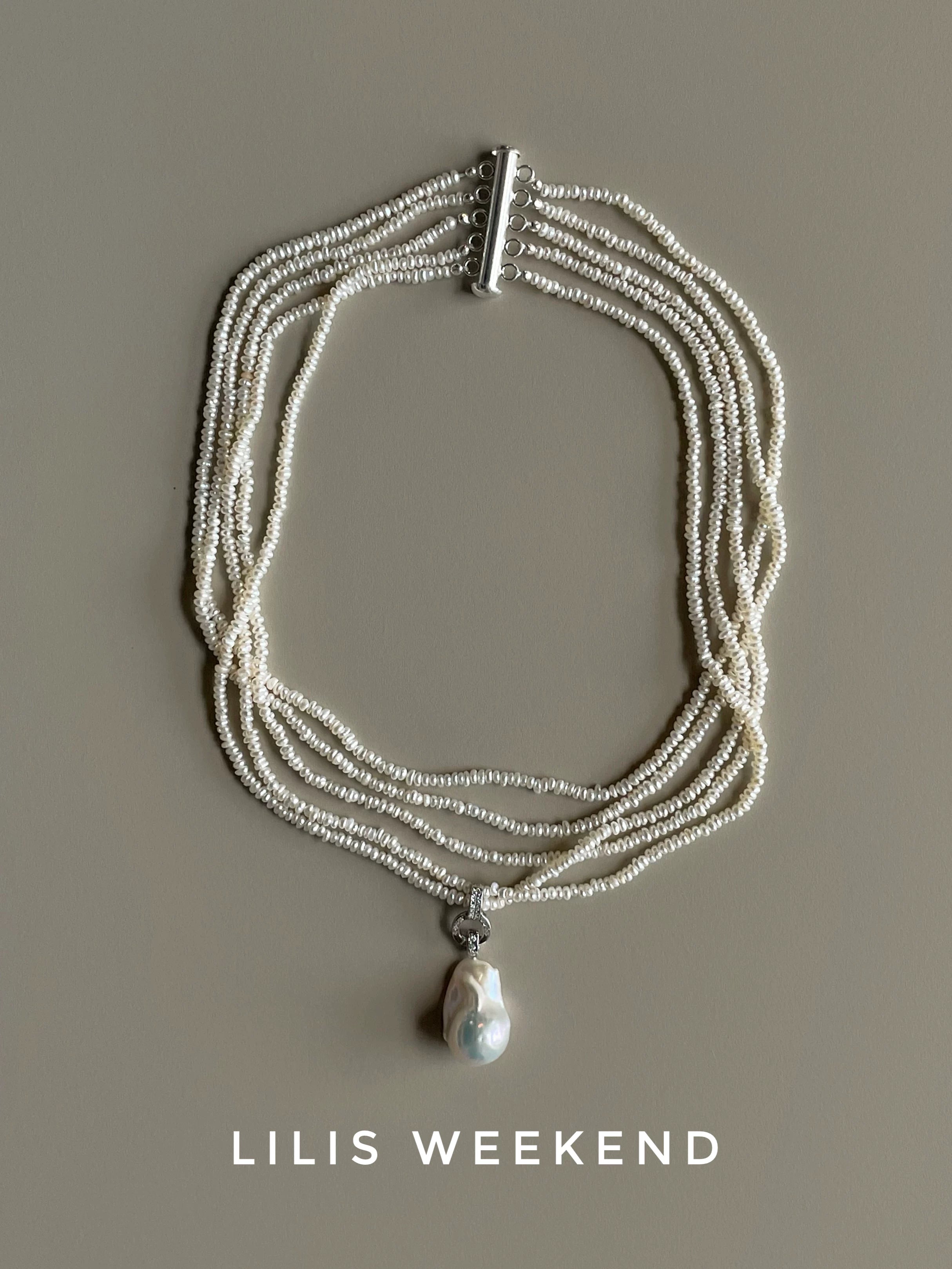 Lilis Weekend Multi-layer Natural Fine Pearl Necklace