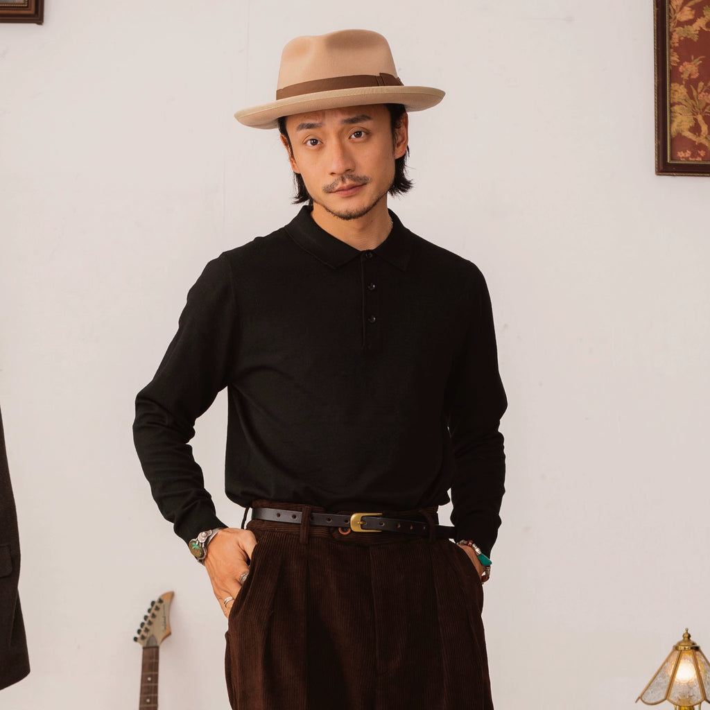 SOARIN Casual Slim-fit Lapel Sweater Bottoming Shirt