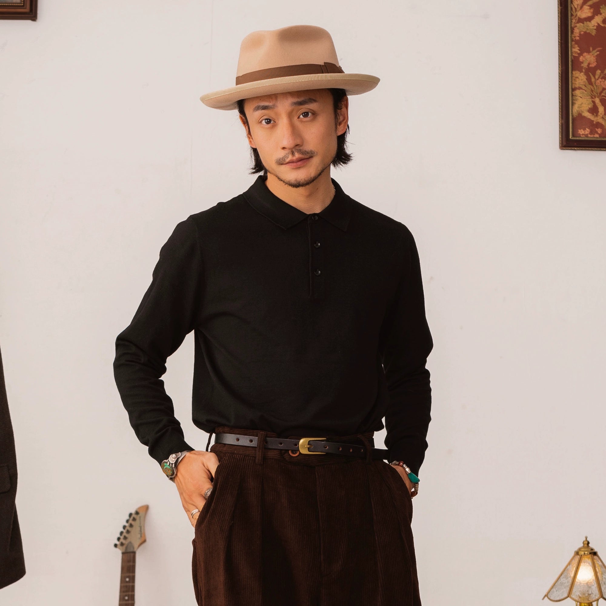 SOARIN Casual Slim-fit Lapel Sweater Bottoming Shirt