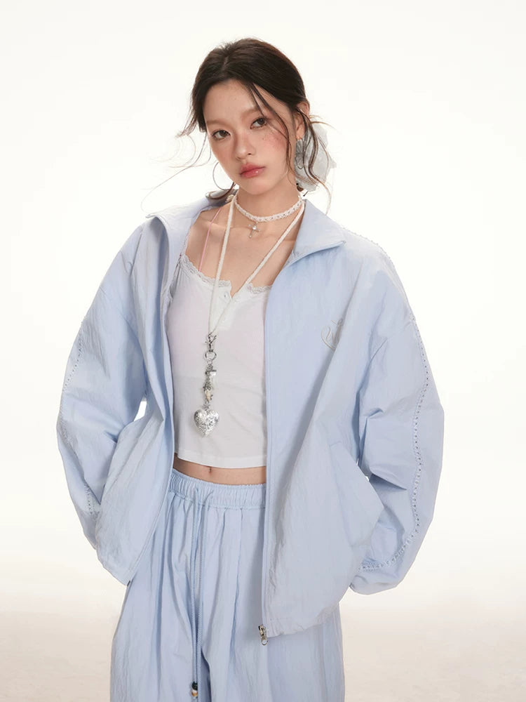 Imone Splicing Lace Light Loose Short Coat