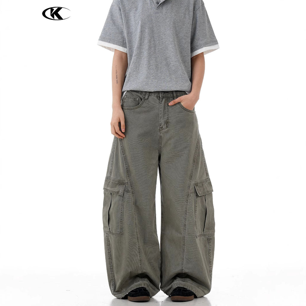 11KN Retro Loose and Thin Casual Wide-leg Trousers