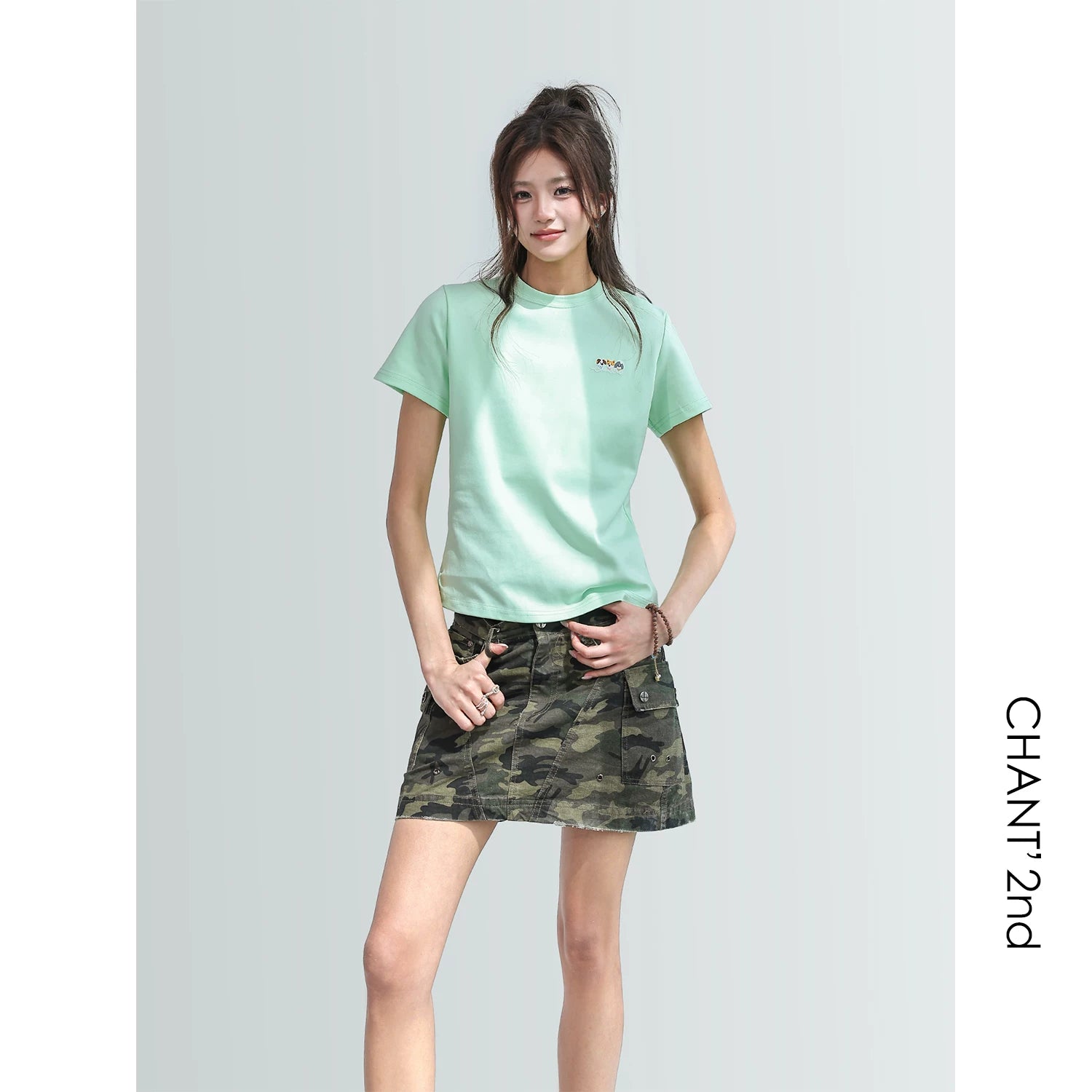 CHANT2nd Puppy Print Front Shoulder Tee