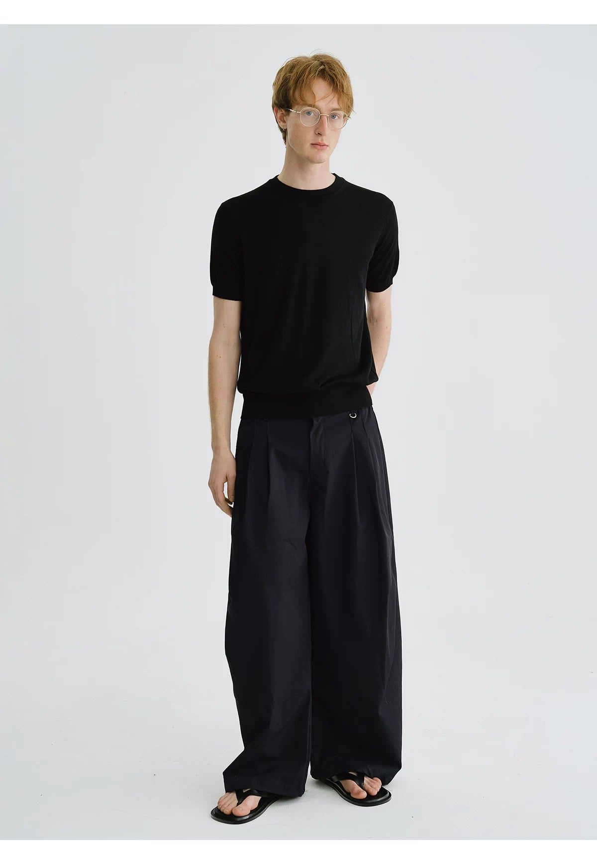 LIVINGTOWN Japanese Simple Casual Knitted Tee