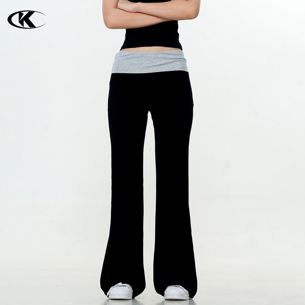 11KN women Low Waist Micro-pull Yoga Casual Pants 95% Cotton