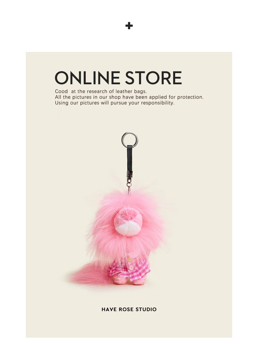 HAVEROSE Creative Plush Lion Doll Bag Pendant