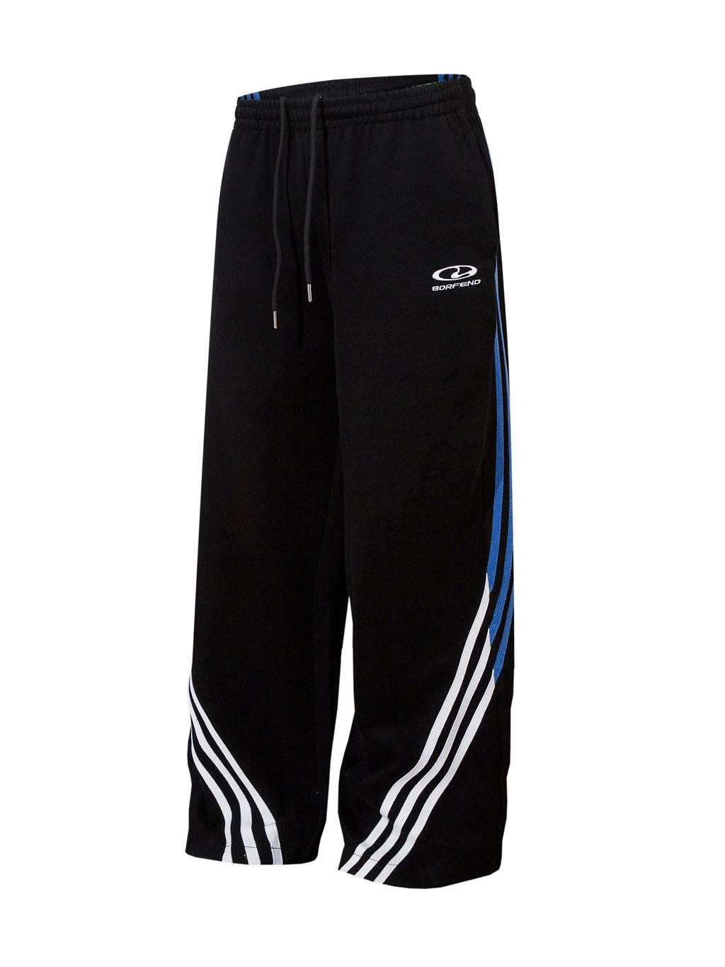 BeOurRule Vintage Straight Contrast Three-Bar Splicing Wide Leg Casual Pants