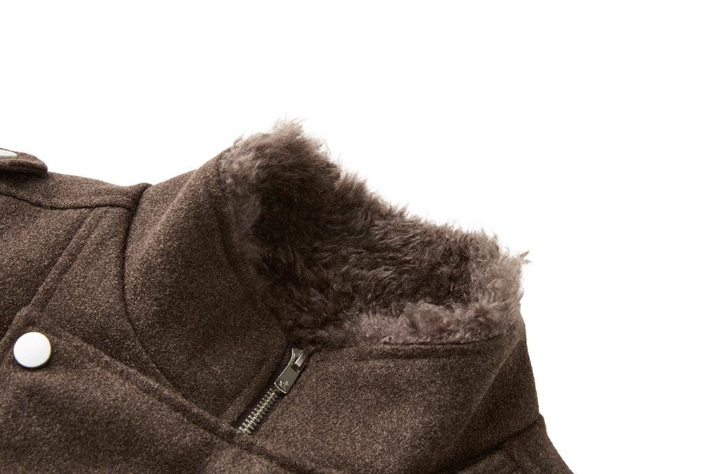 EME Stand-up Collar Tooling Wool Seat Mountain Carving Woolen Thickened Fleece Jacket