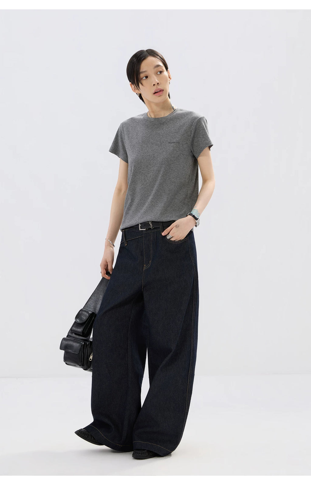 Sameuoo Small Neckline Minimalist Casual Versatile Tee