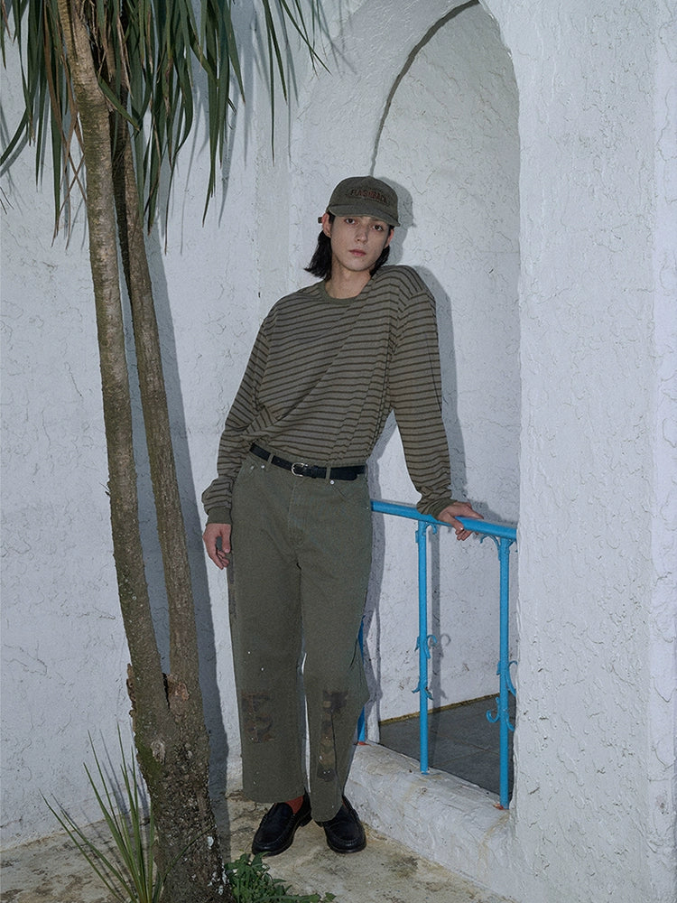 PARTIMENTO Korean Version Trendy Versatile Classic Striped Long Sleeves