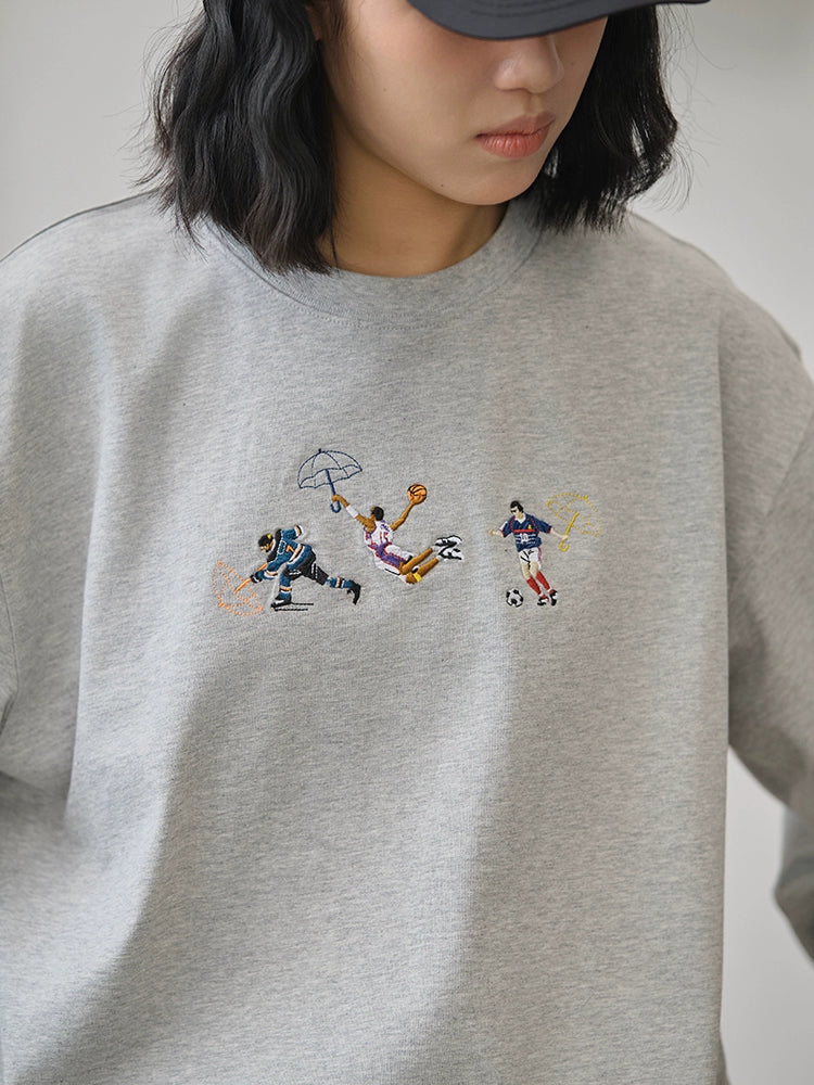 Battles Sports Character Embroidery Long Sleeve