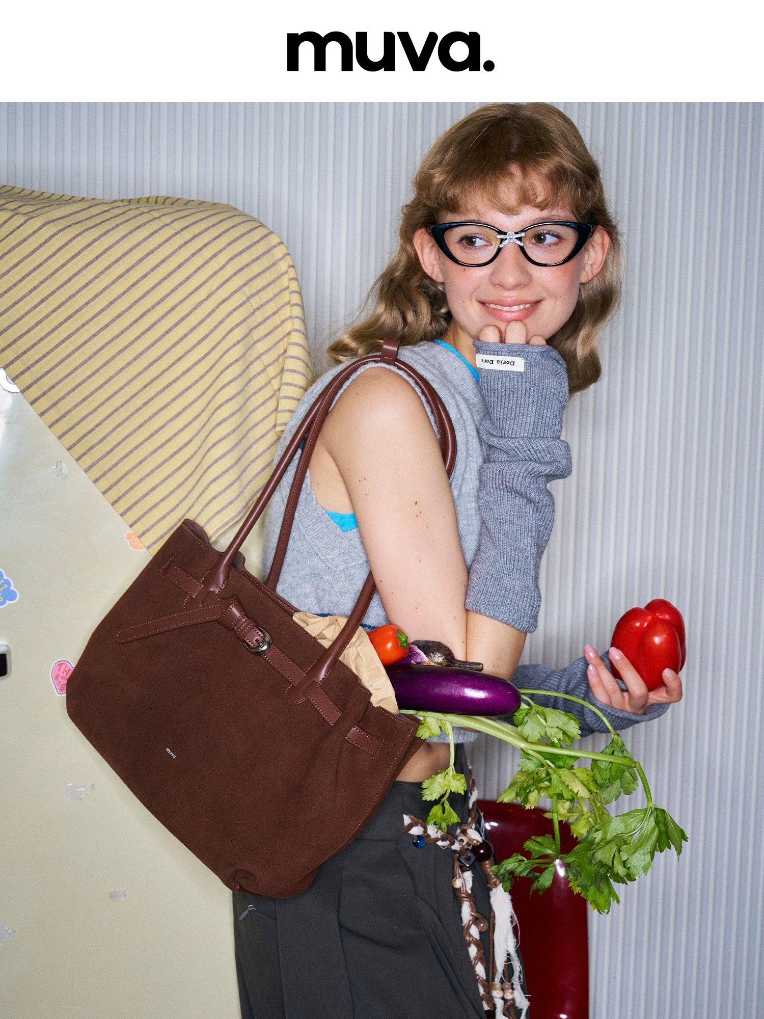 MUVA Simple Texture Large Capacity Armpit Bag