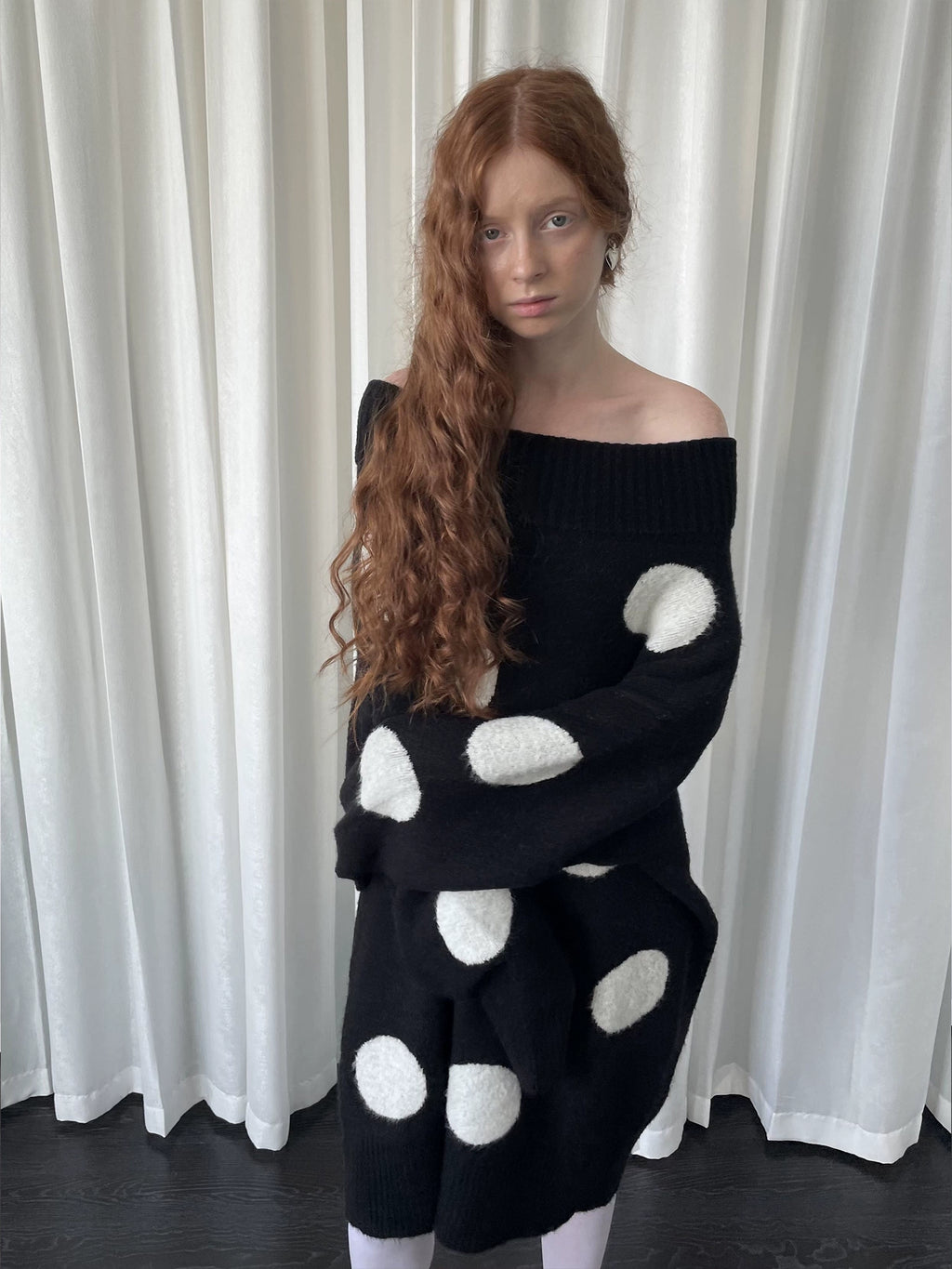 Loosesmell Polka Dot Long Sweater