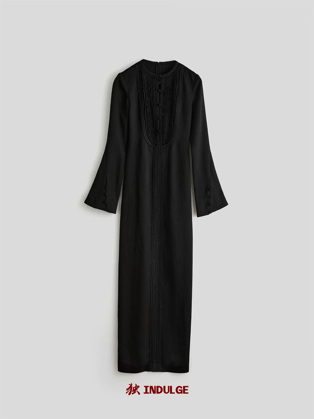 INDULGE Crew Neck Slim Sleeve Long Sleeve Dress