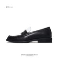 SHENLV STUDIO Open Line Contrasting Color One-pedal Leather Shoes
