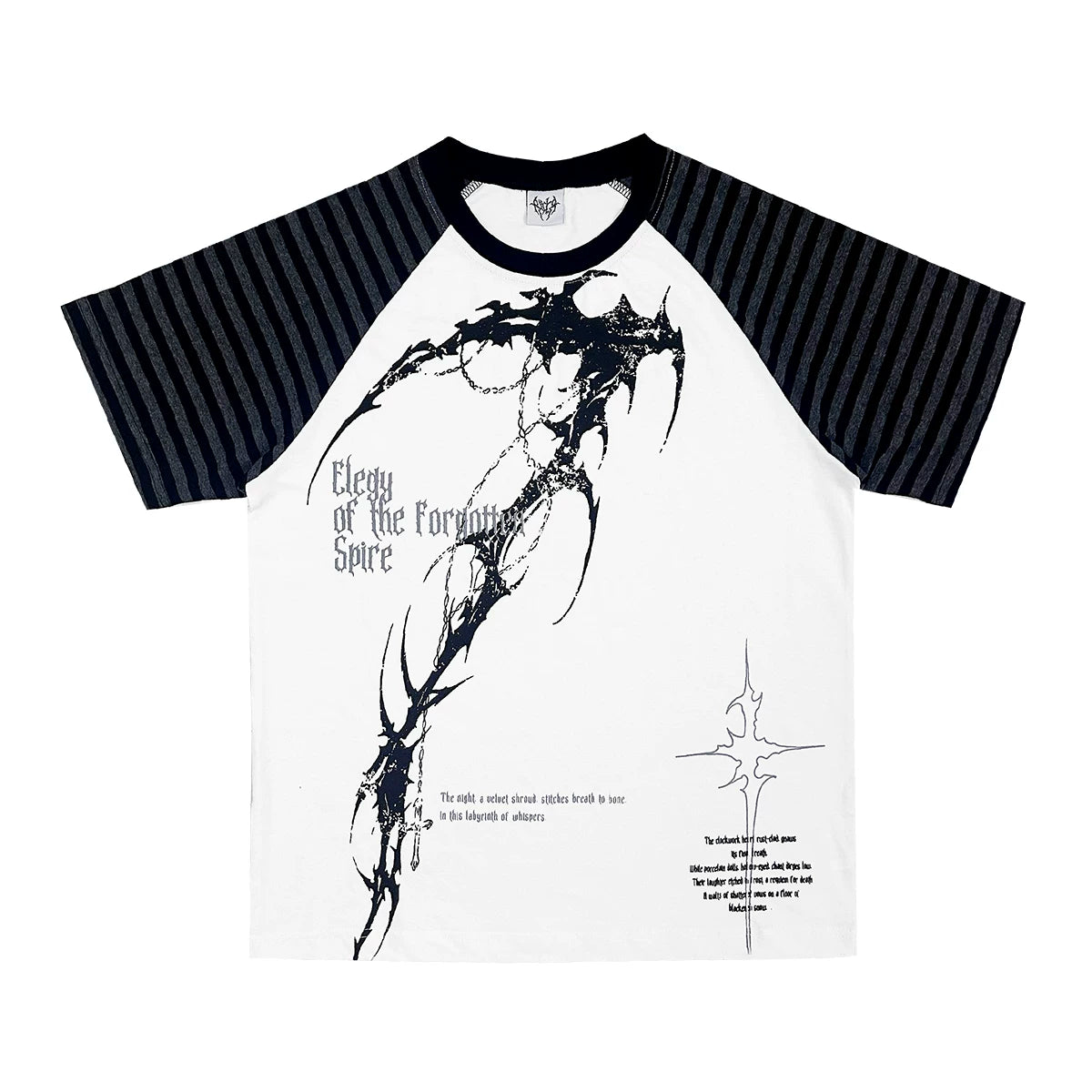 Wetbody Shoulder Sleeve Tattoo Print Casual Tee