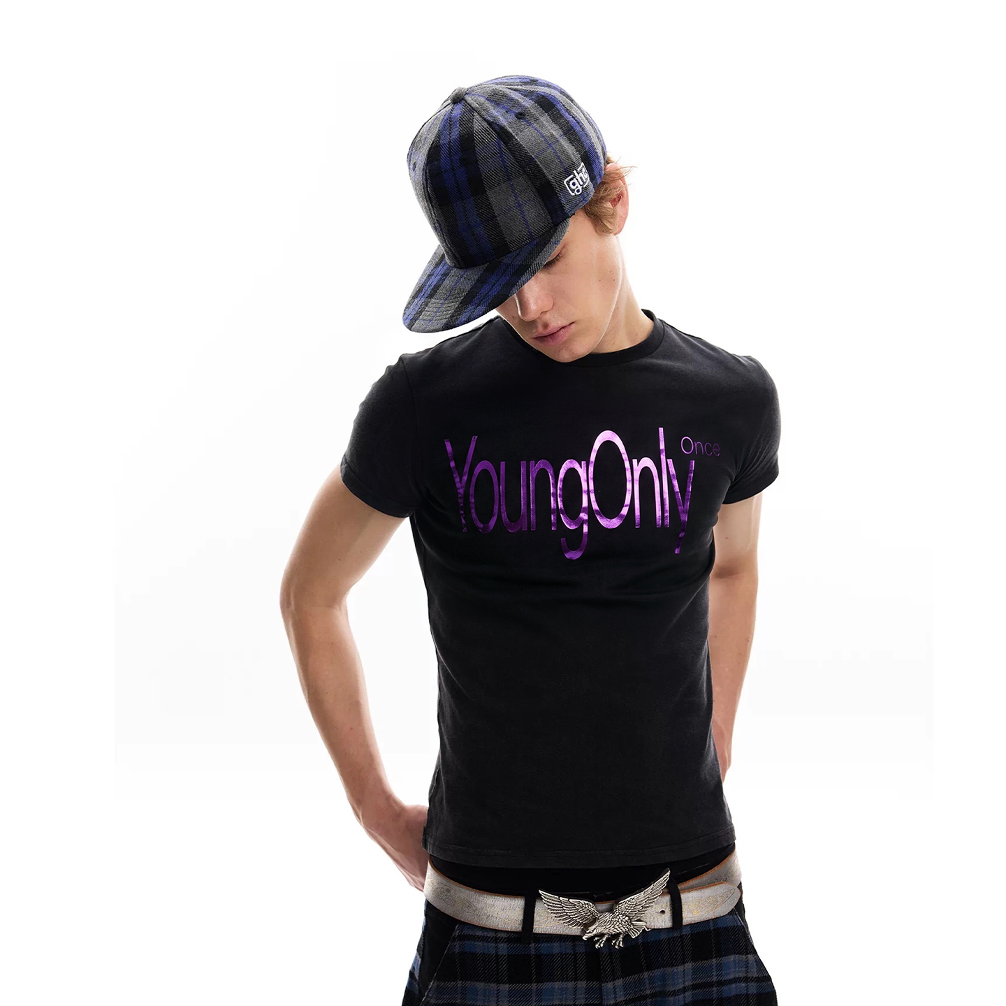 No E Mosen Liquid Metal Hot Silver Printed Slim Tee
