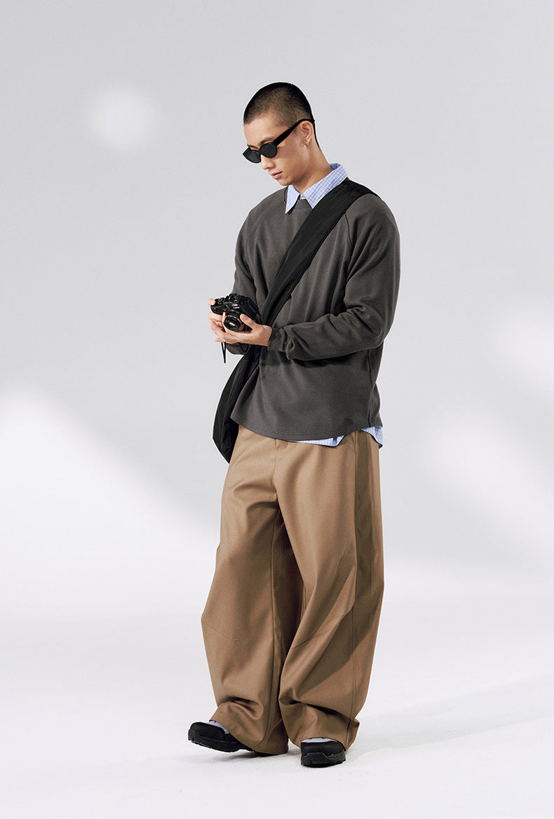 (Clearance) Inflation Warm Shoulders Loose Crew Neck Long Sleeves