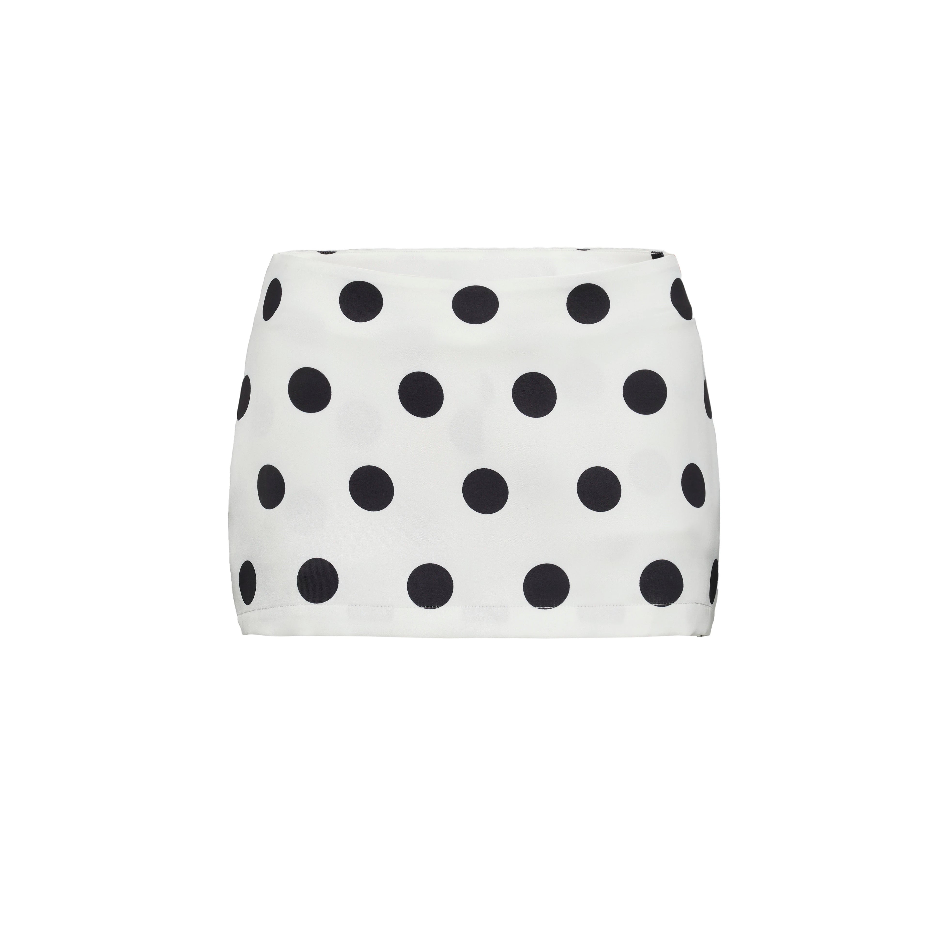 Veryrareme Super Short Low Waist Polka Dot Satin Skirt