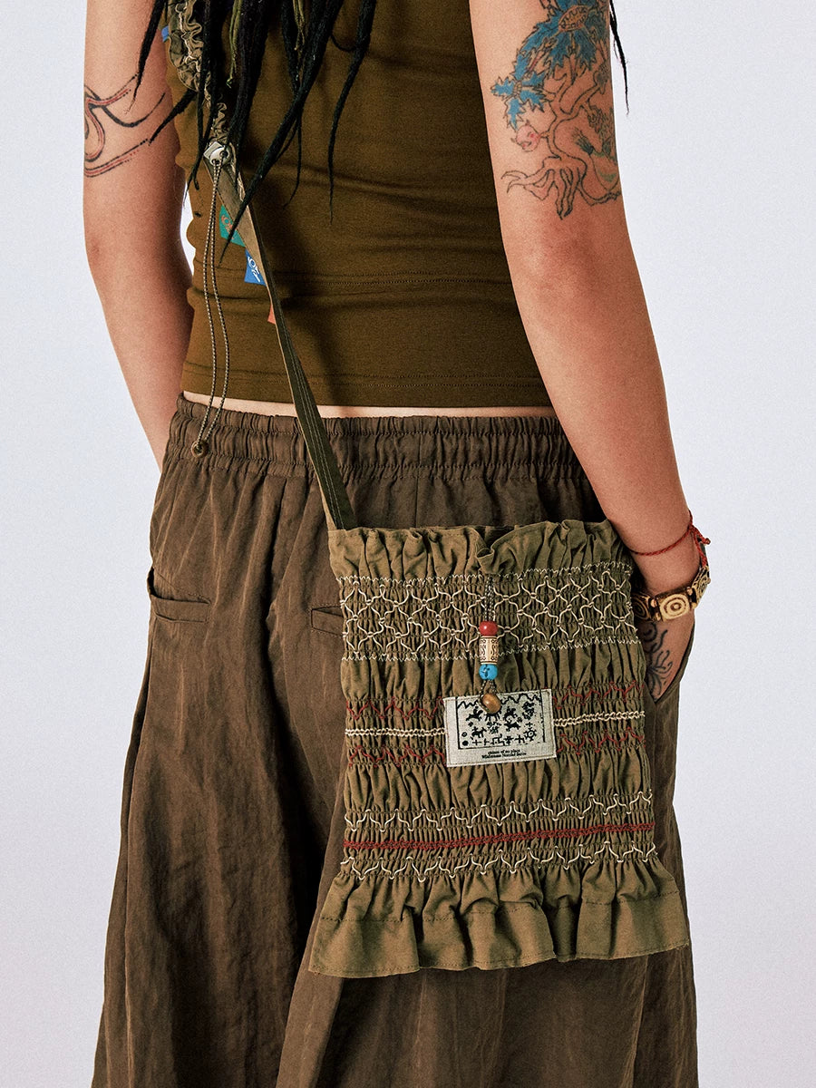CONP Pleated Wrap Embroidery Nomadic Oblique Span Pouch