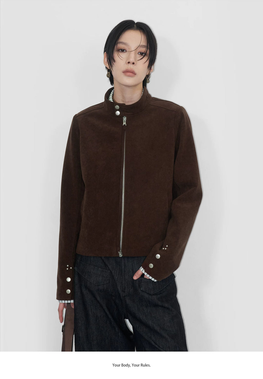 Sameuoo Neutral Stand-up Collar Short Jacket