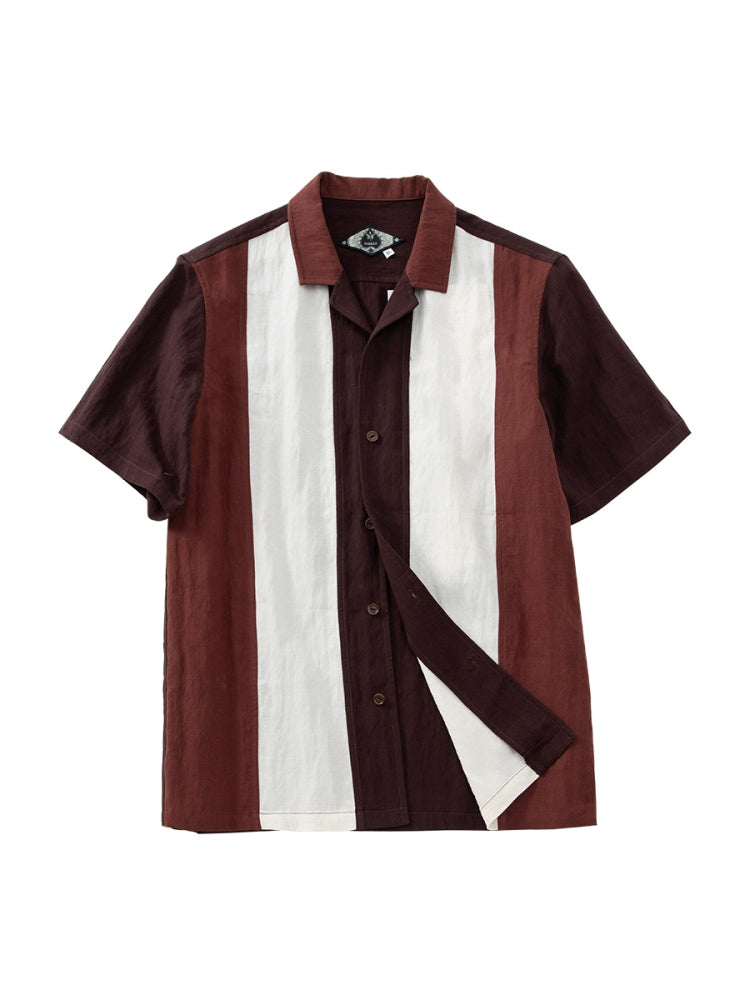 SOARIN Contrasting Splicing Short-sleeved Shirt