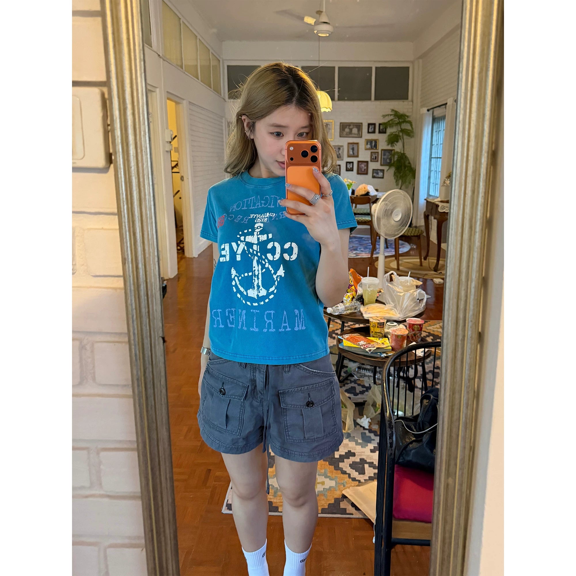 CCYE Anchor Old Print Front Shoulder Slim Tee