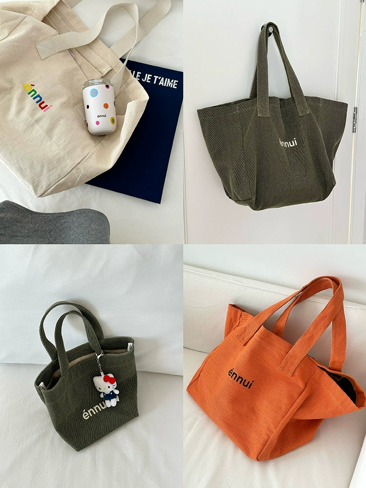 ENNUI Comfortable Embroidered Twill Shoulder Carry Canvas Bag