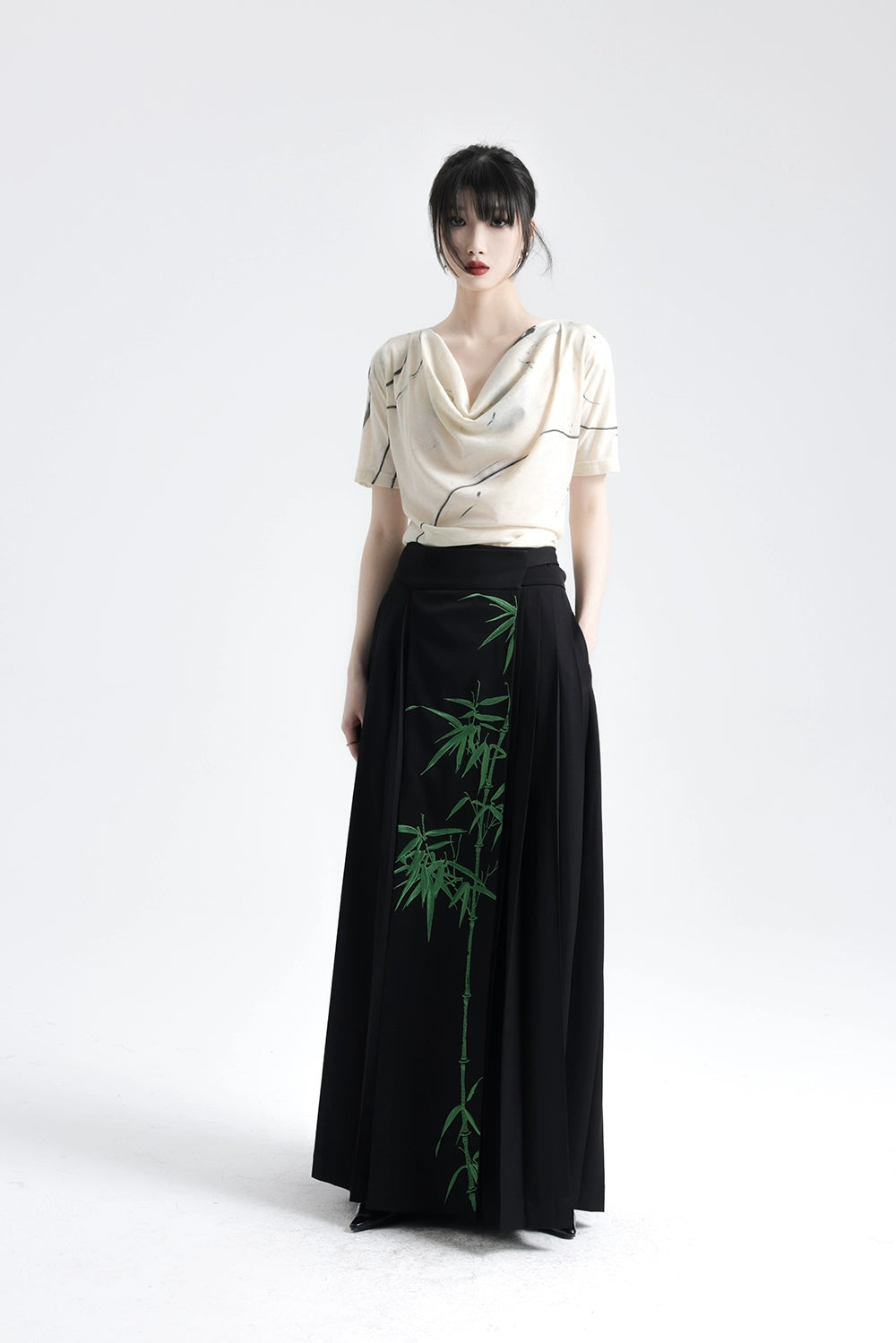 APOZi Embroidered New Chinese Style Skirt