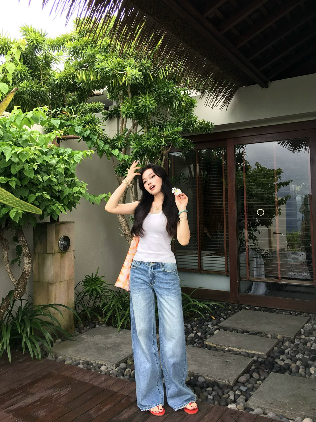 Popchee High Waist Wide Leg Jeans