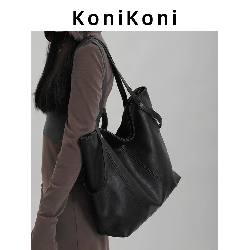 KoniKoni Premium Textured Large Capacity Shoulder Bag