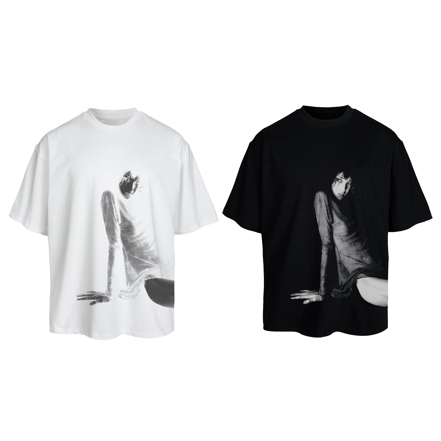 WANNA LAB Portrait Retro Print Loose Tee