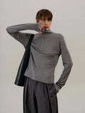 COLN Casual Turtleneck Button Long Sleeve