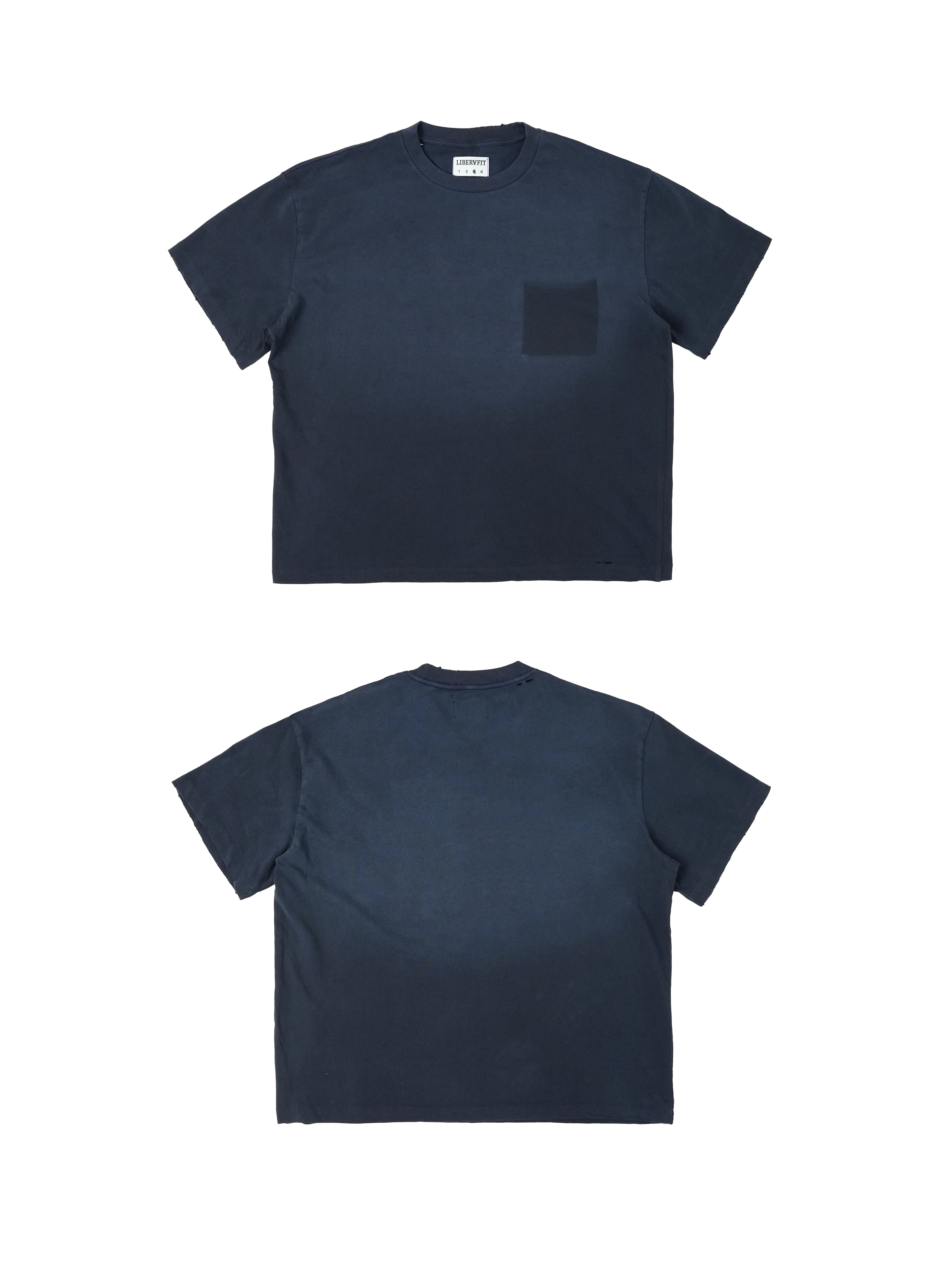 LIBERAFIT Simple Old Round Neck Casual Tee