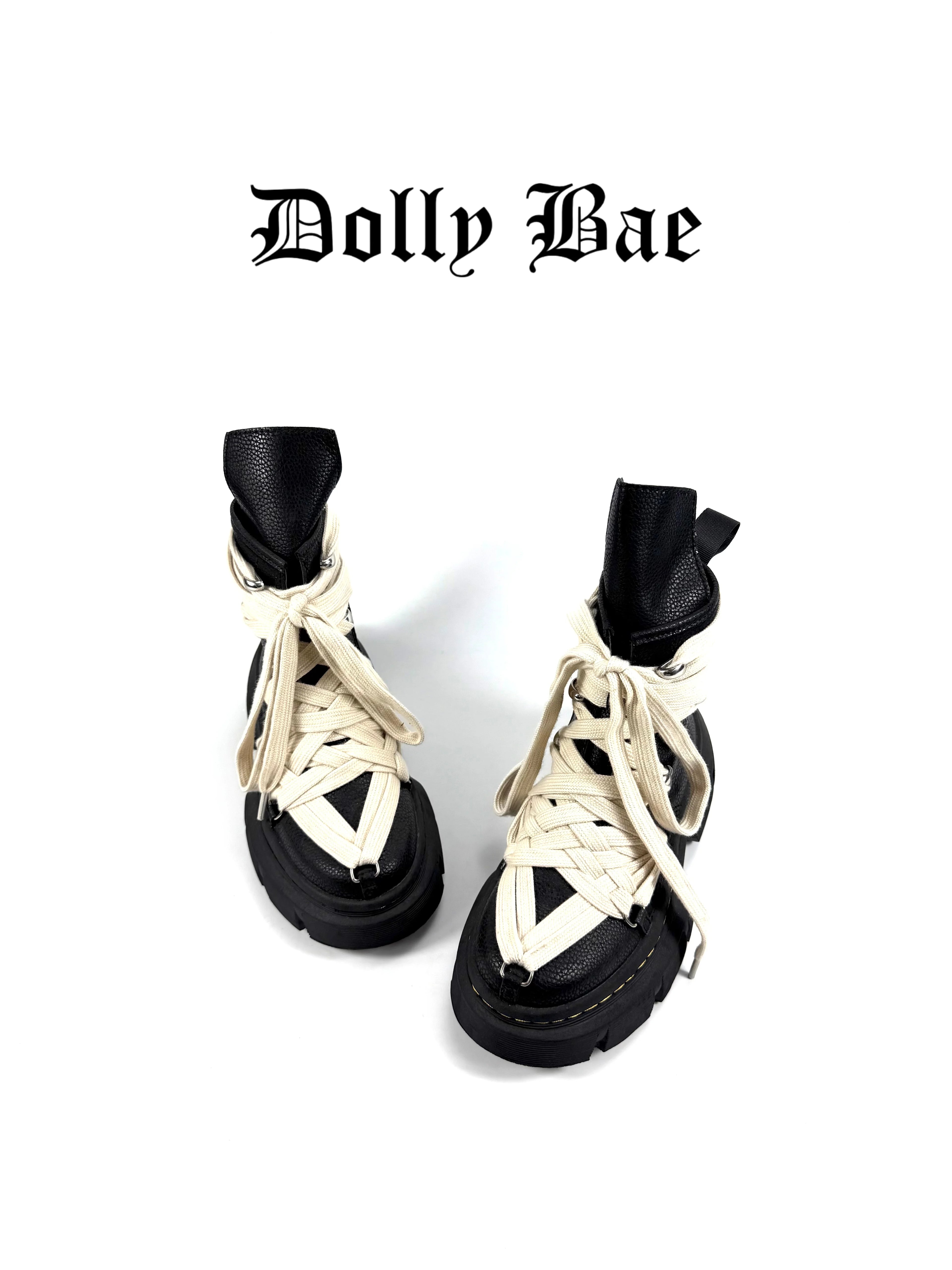 Dollybae Platform Wrap Laces Martin Boots