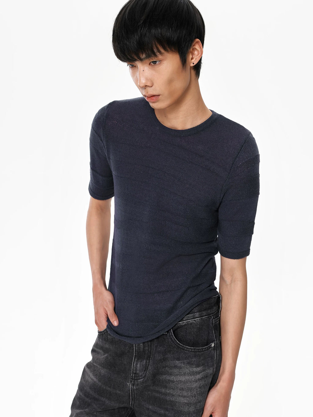 Slight Vogue Camouflage Ice Silk Woolen Casual Tee