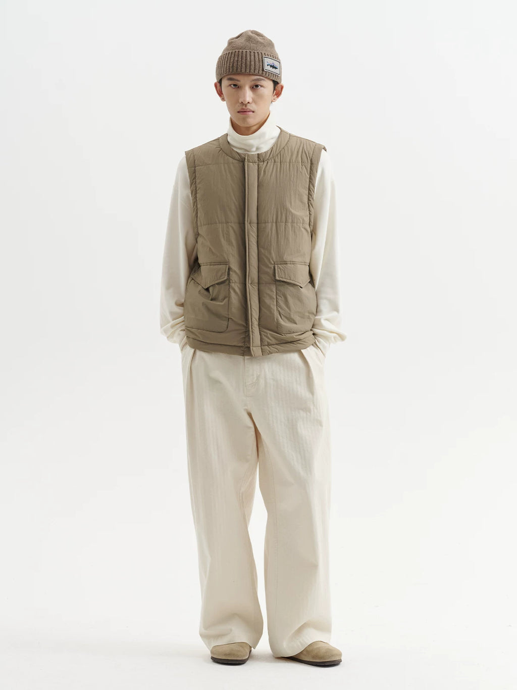 BUTTBILL New Shirley Cotton Crew Neck Cotton Jacket Vest